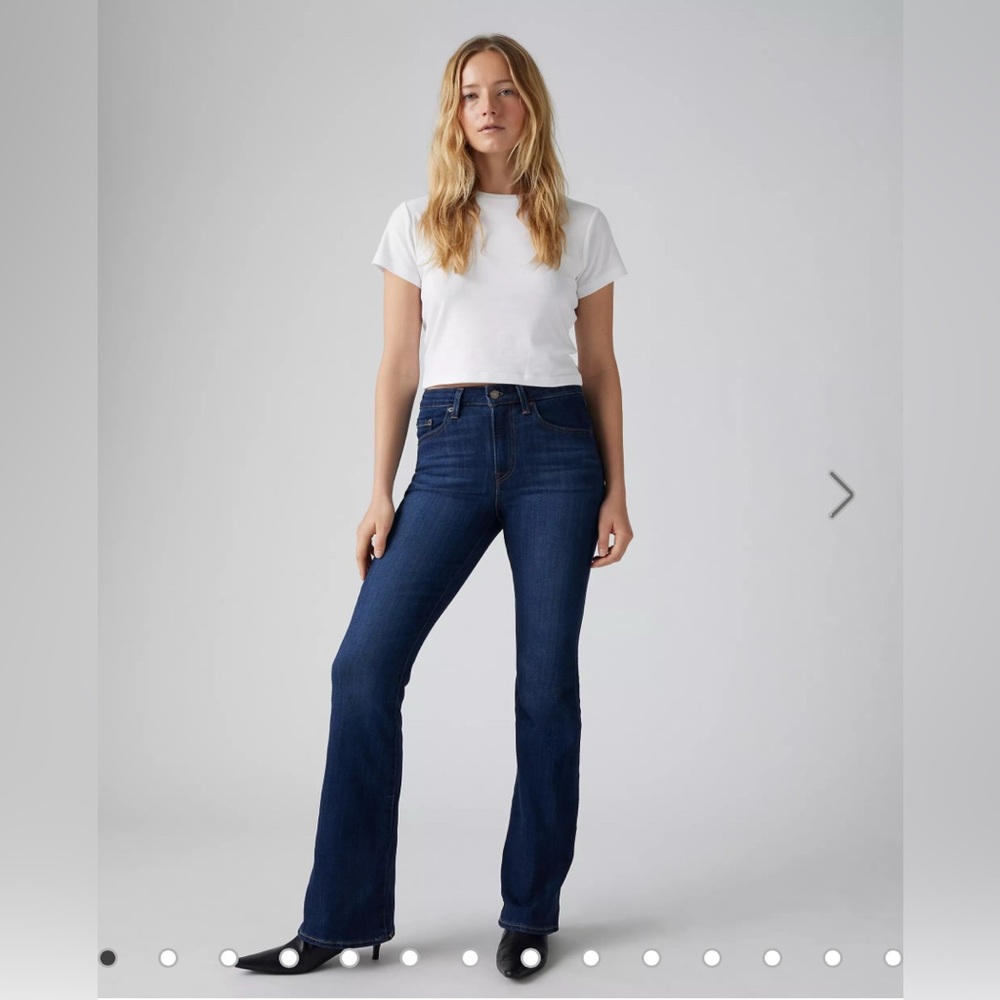 Levi’s 726 Flare Jeans Size 32 Dark Blue Denim Wide Leg Boho